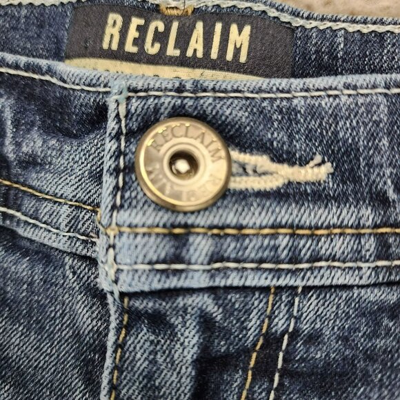 Reclaim Jeans Womens 32 Petite Medium Wash Stretch Mid Rise Regular Bootcut - Picture 3 of 15